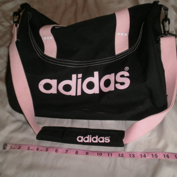 Adidas womens Black And Pink Lettering Gym duffle Bag - Picture 4 of 9